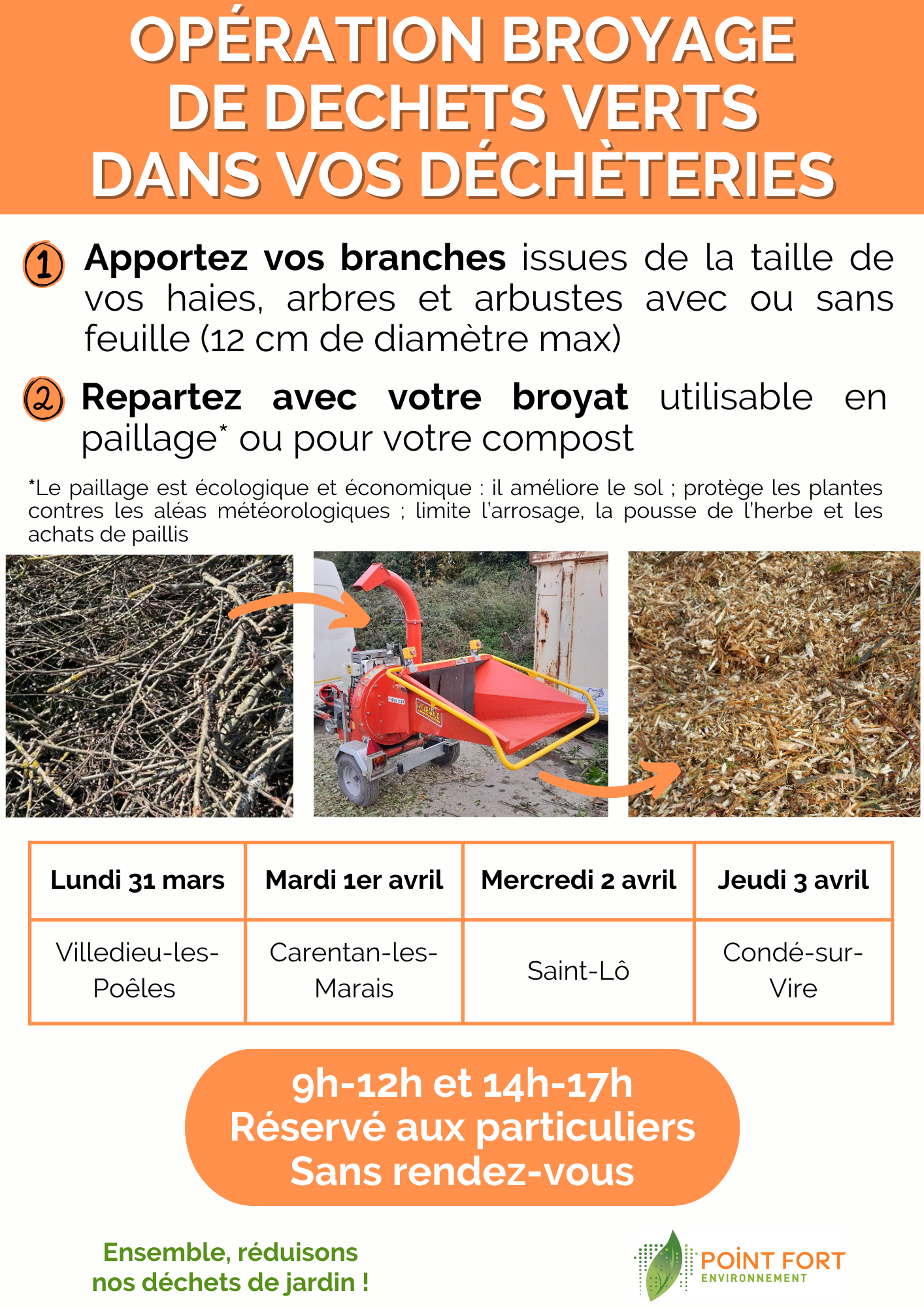OPÉRATION BROYAGE DE DECHETS VERTS DANS VOS DÉCHÈTERIES